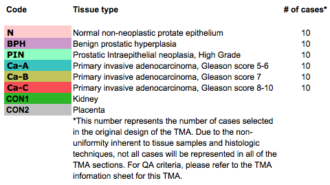 CHTN_PrC_Prog1 - Prostate Cancer Tumor Progression Code Key